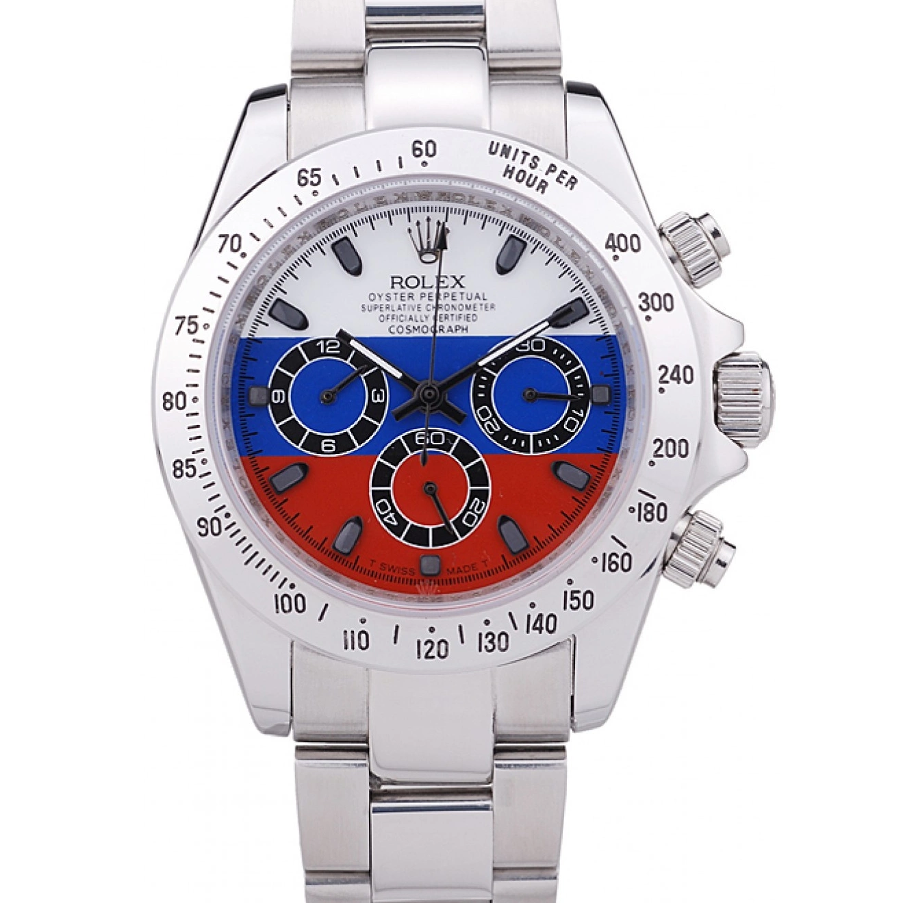 Good Copy Rolex Watches 7473 Bracelet Flag Dial Rolex Daytona Silver Cosmograph Russian 0711